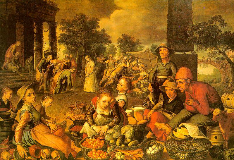 Pieter Aertsen Market Scene with Christ and the Adulteress oil painting image